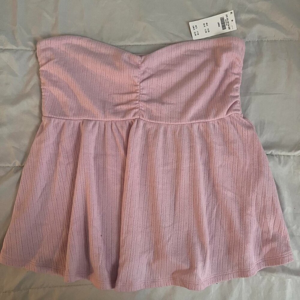 Hollister Co. Women's Pink and Purple Crop-top
